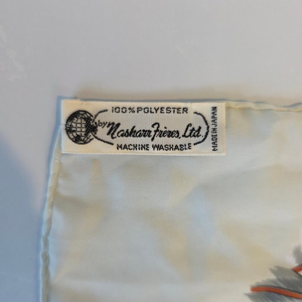 Vintage Masharn Freres Ltd Equestrian Horse Graphic Square Scarf - Picture 3 of 3